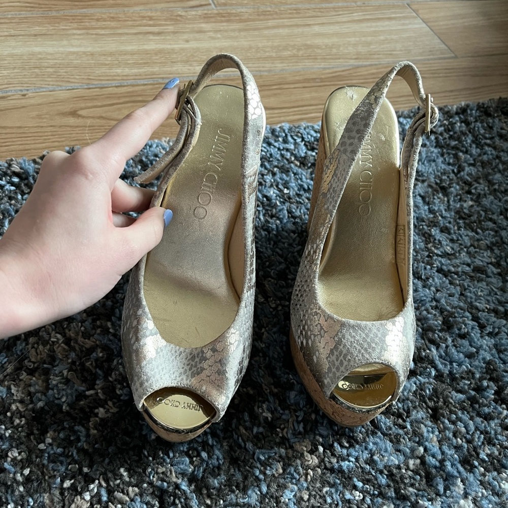 Jimmy Choo Snakeskin Wedges